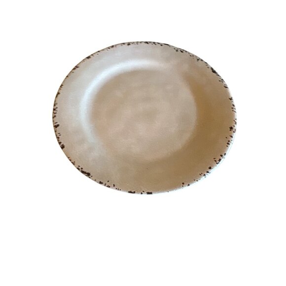 Tommy Bahama Set Of 4 Dinner Plates Crackle Plastic Melamine Cream & Brown - Picture 1 of 4